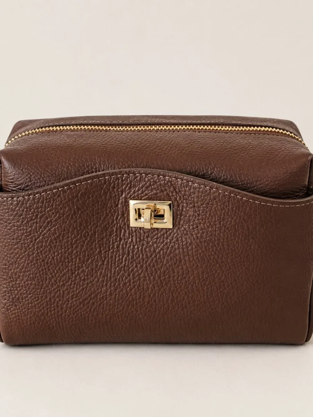 Cognac Genuine Leather Crossbody Bag, Italian Leather Shoulder Bag